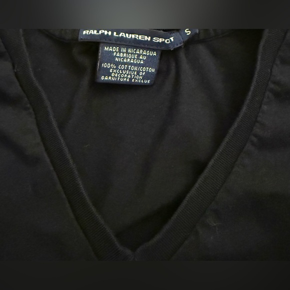 Ralph lauren sport black v neck tee shirt - Picture 2 of 3
